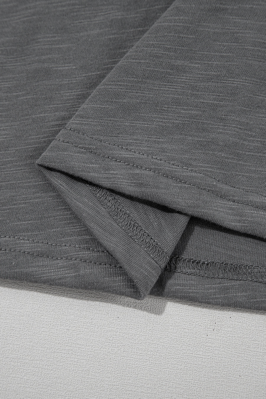 Dark Grey Ruffled Short Sleeve T-Shirt