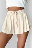 Ribbon Drawstring High-Waist Lined Tennis Skort- 6 Colors