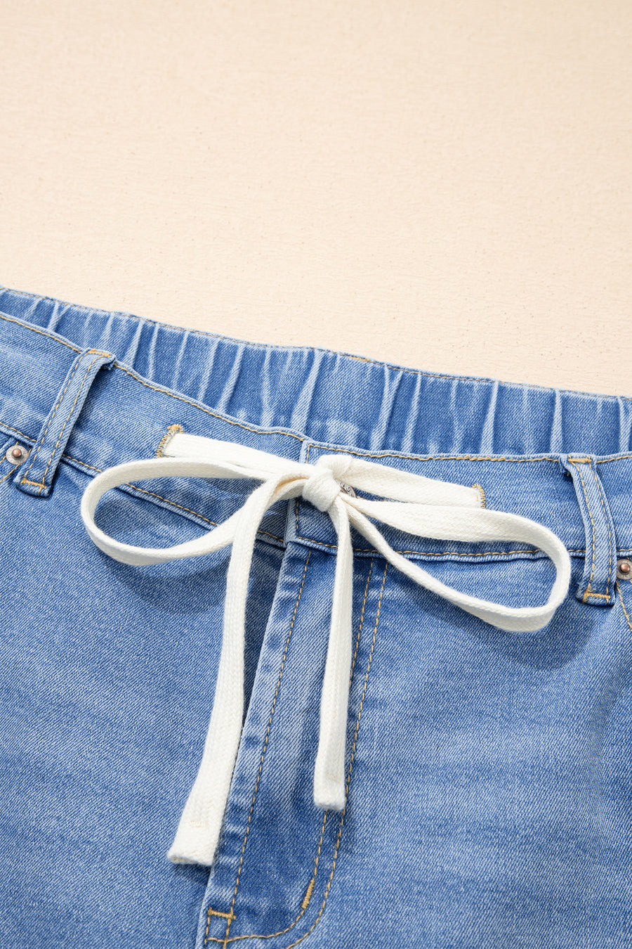 Plus Size Acid Wash Lace-Up Jeans- 4 Colors