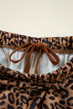 Leopard Print & Embroidered Bow Long Sleeve Top and Pants Set