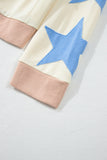 Star Patchwork Exposed Seam Oversized Sweatshirt- 3 Colors