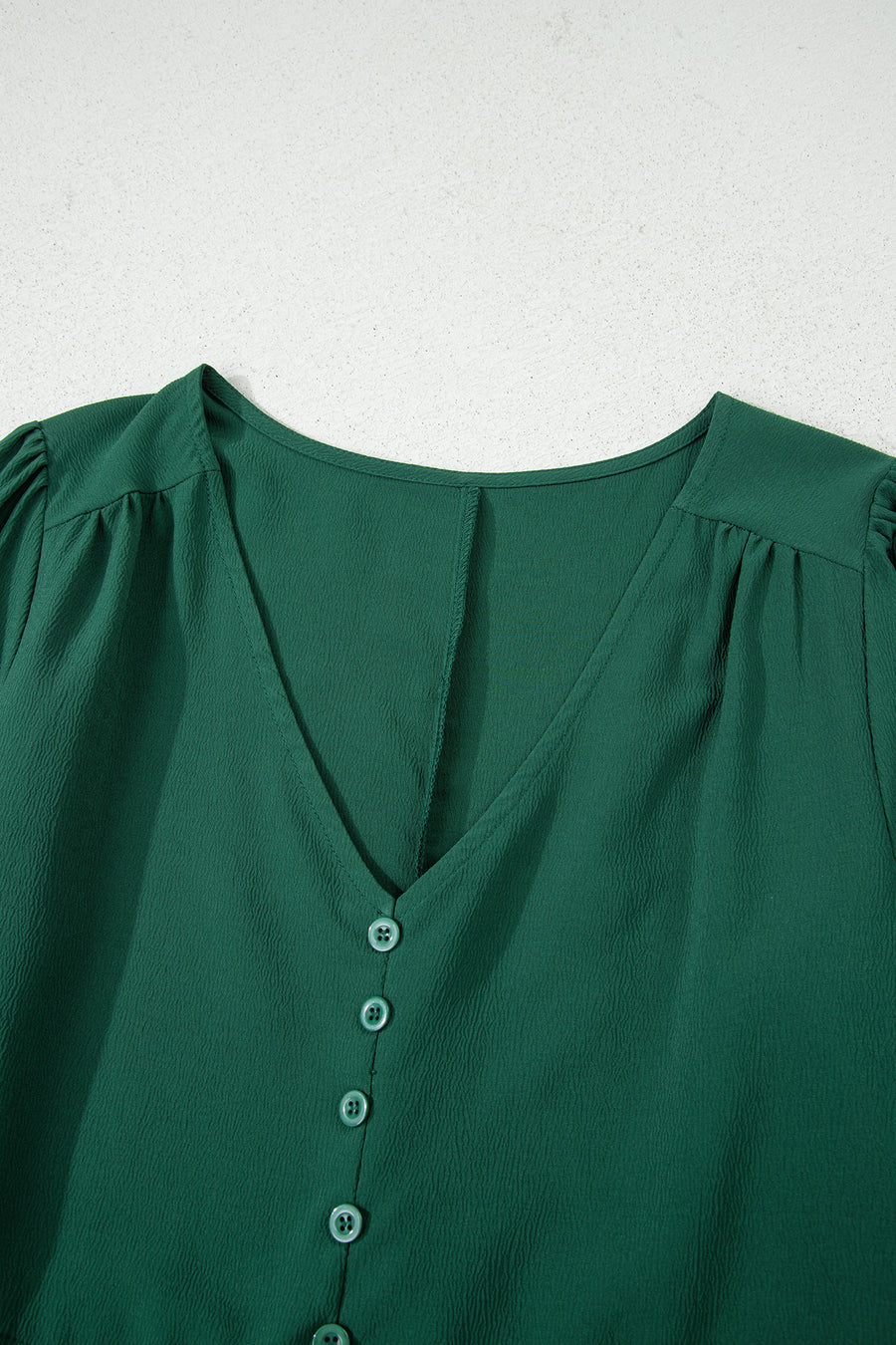 Solid Long Sleeve Button V-Neck Tiered Maxi Dress- 2 Colors