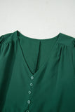 Solid Long Sleeve Button V-Neck Tiered Maxi Dress- 2 Colors