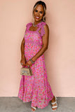 Floral Lace Tied Strap Empire Waist Maxi Dress- 2 Colors