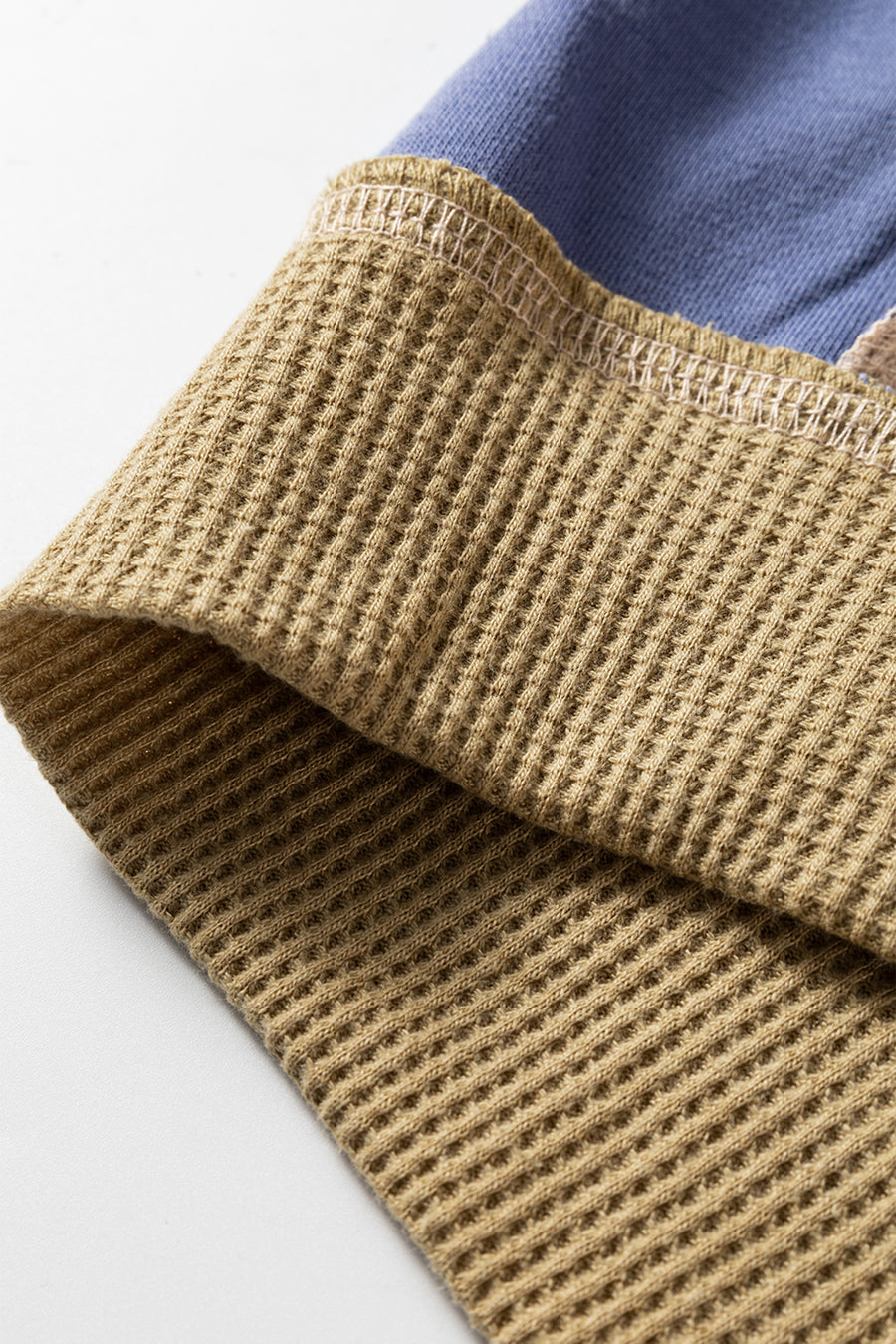 Color Block Waffle Knit Patchwork Oversized Sweatshirt- 3 Colors