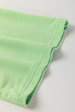 *Pre-Order* Plus Size Meadow Mist Green V-Neck Loose Fit T-Shirt & Shorts Set