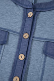 Button-Up Patchwork Pocket Short Sleeve Jumpsuit