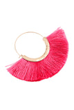 Fan Tassel Hoop Earrings- 9 Colors