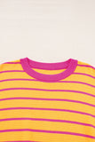 Striped Crew Neck Drop Shoulder Loose Sweater- 3 Colors