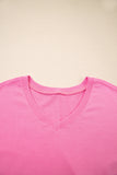 V-Neck Drop Shoulder T-Shirt and Patchwork Shorts Set- 3 Colors
