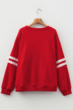 Plus Size Varsity Striped Crew Neck Sweatshirt- 2 Colors