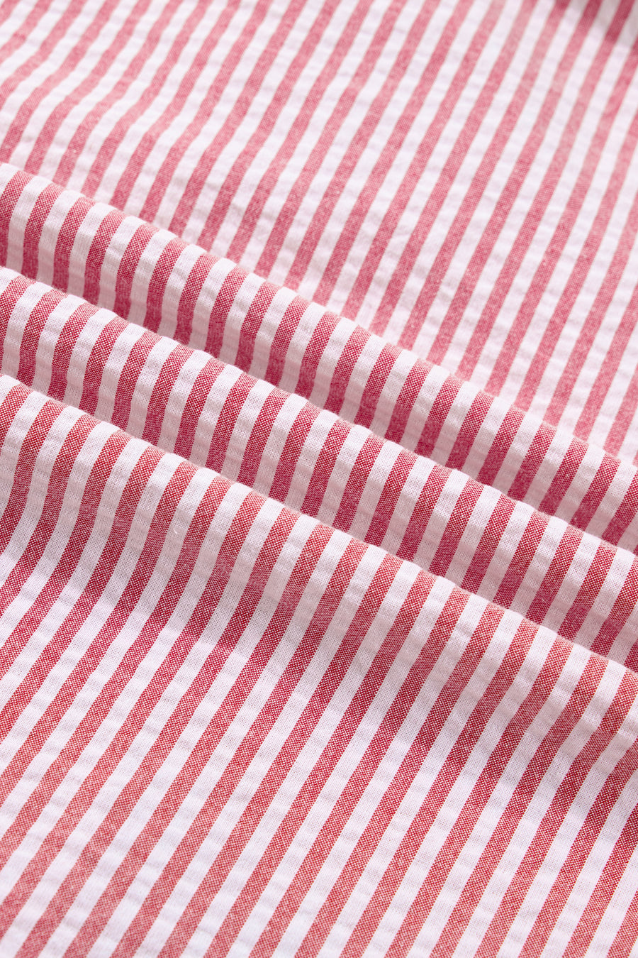 Red Striped Tie Straps Contrast Trim High Waist Ruffle Hem Maxi Dress