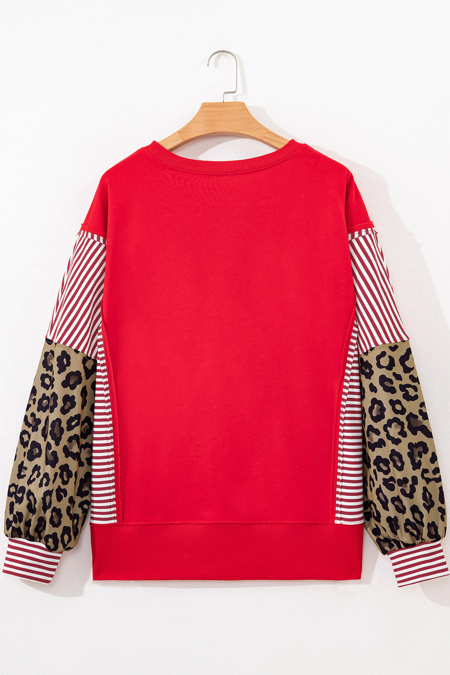 Striped Patchwork Sleeve Colorblock Sweatshirt- 3 Colors