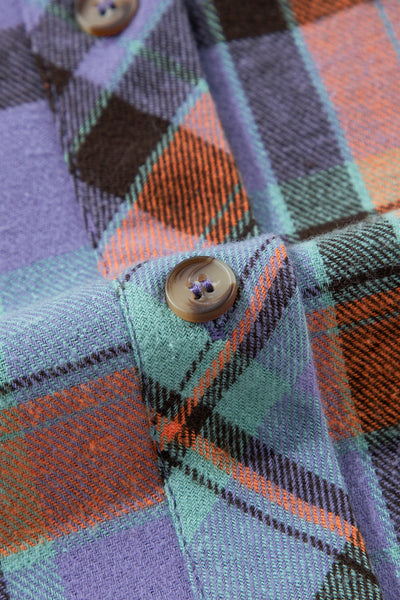 Red Plaid Print Drop Sleeve Loose Shirt Shacket