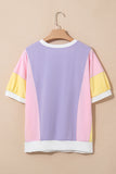 Pastel Color Block Patchwork Oversized T-Shirt