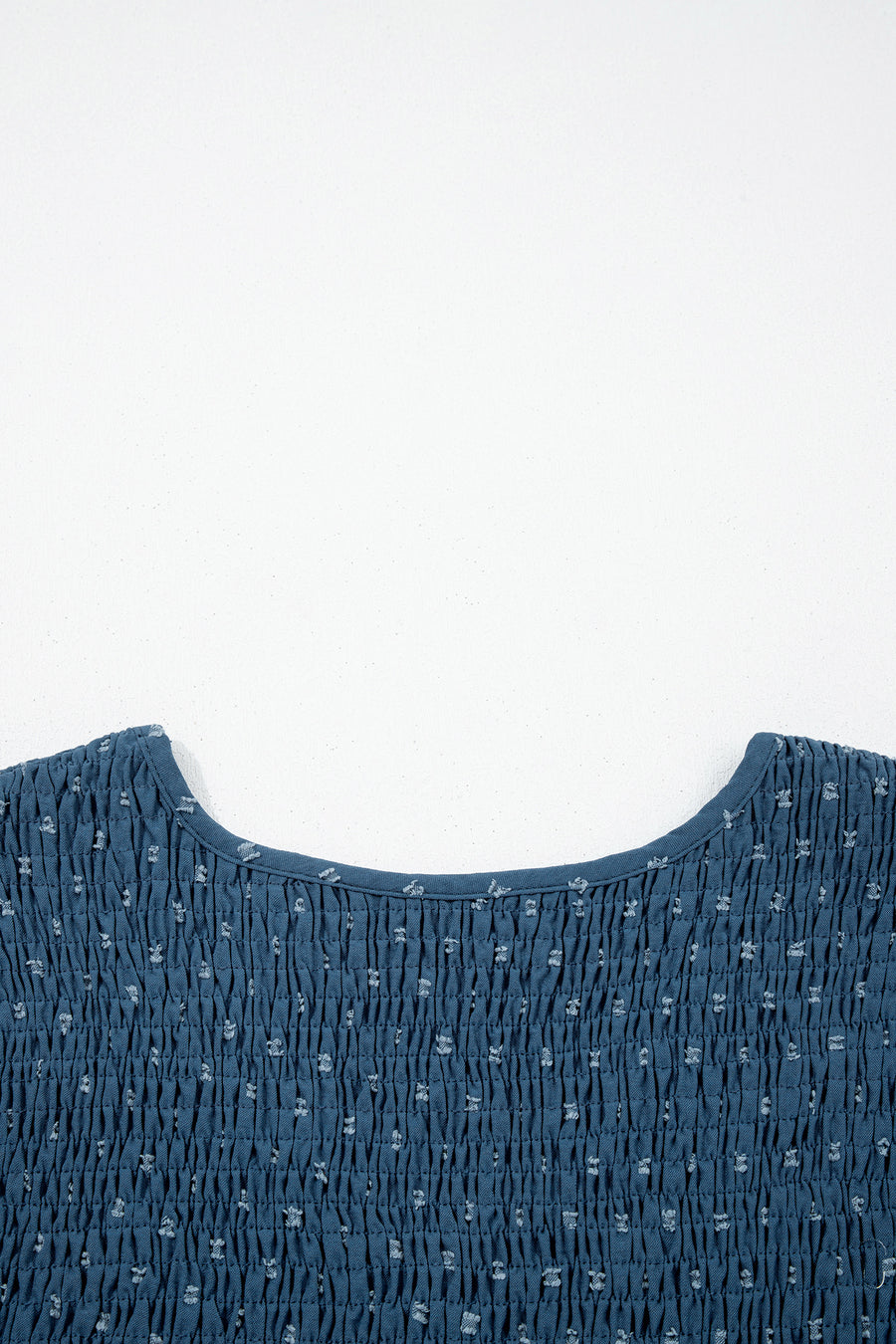 Plus Size Slate Blue V-Neck Swiss Dot Lace Detail Flared Midi Dress with Pockets