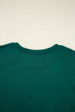 Green Varsity Striped Pullover Top & Loose Drawstring Pants Set