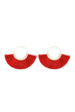 Fan Tassel Hoop Earrings- 9 Colors