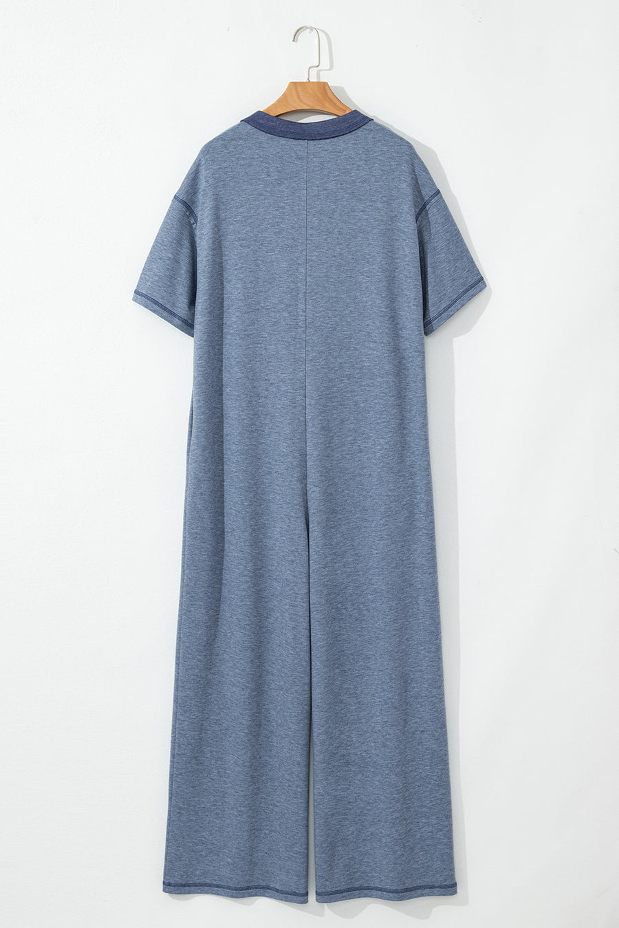 Button-Up Patchwork Pocket Short Sleeve Jumpsuit