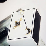 Moon, Star, & Planet Asymmetrical Earrings