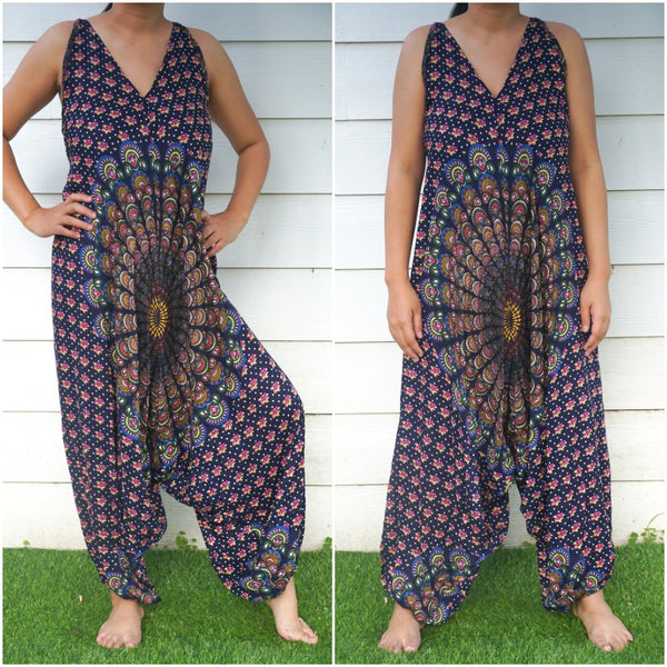 Bohemian Harem Jumpsuit- Navy Blue Chakra