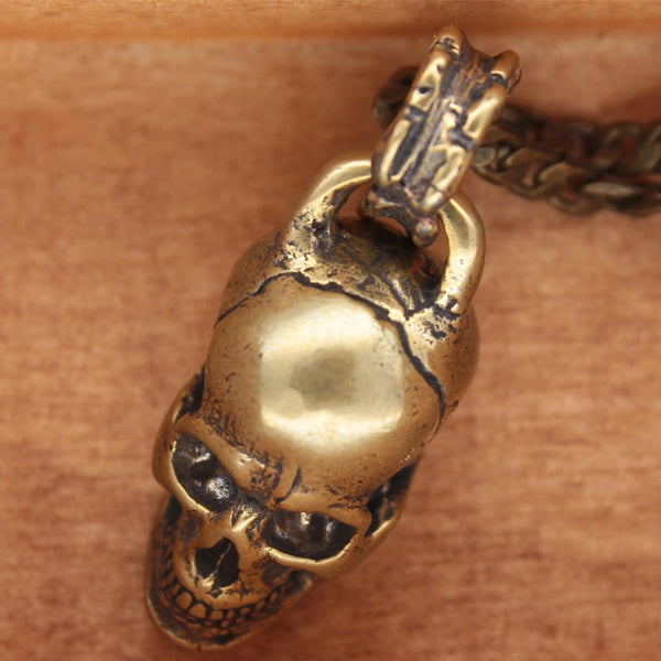 Brass Skull Necklace- 3 Sizes
