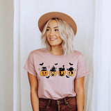 Unisex Black Cats, Pumpkins, & Bats Halloween T-Shirt-  7 Colors
