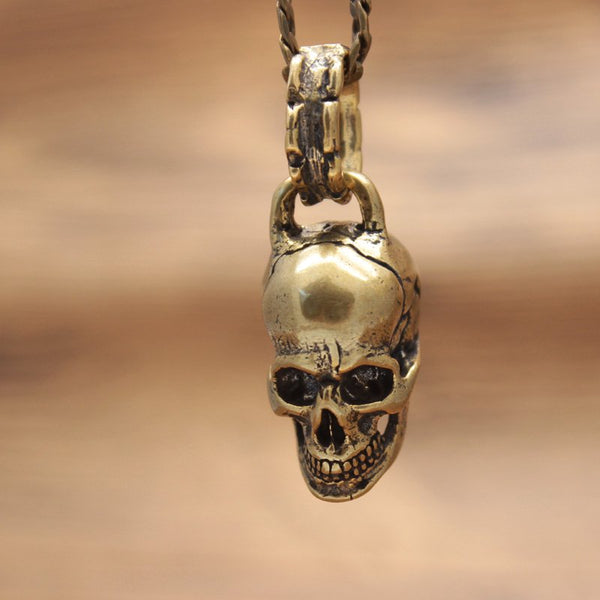 Brass Skull Necklace- 3 Sizes