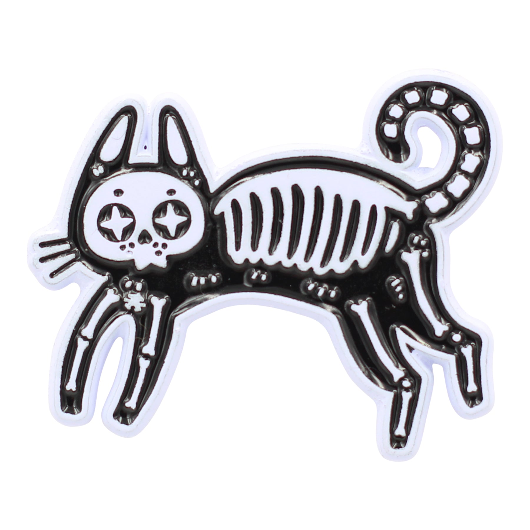 Black Cat Skeleton Enamel Pin- 2 Options