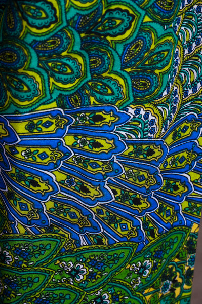 Unisex Bohemian Peacock Feather Print Harem Pants- Green