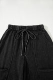 Mineral Wash Exposed Seam Wide Leg Cargo Pants- 3 Colors