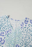 Periwinkle Leopard Print V-Neck Short Sleeve T-Shirt