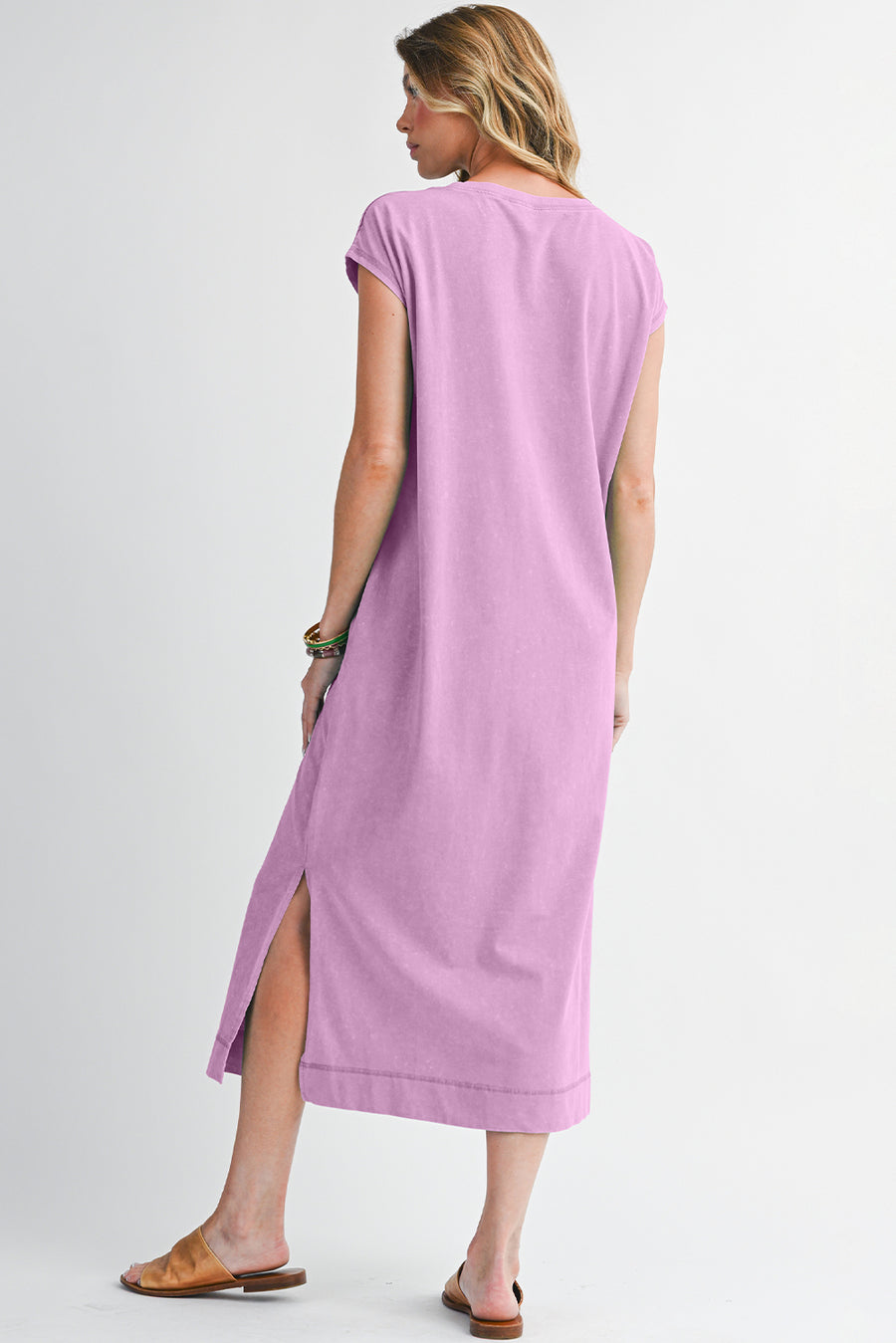 Mineral Wash T-Shirt Dress with Pockets- 3 Colors