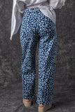Leopard Print Drawstring Barrel Leg Jeans with Pockets- 2 Colors