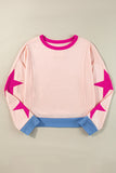 Star Patchwork Exposed Seam Oversized Sweatshirt- 3 Colors