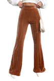 Chestnut High-Waist Corduroy Flare Pants