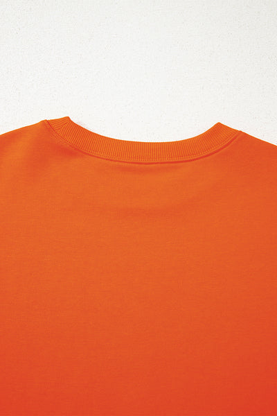 Navy Blue Preppy Striped Sleeve Loose Sweatshirt