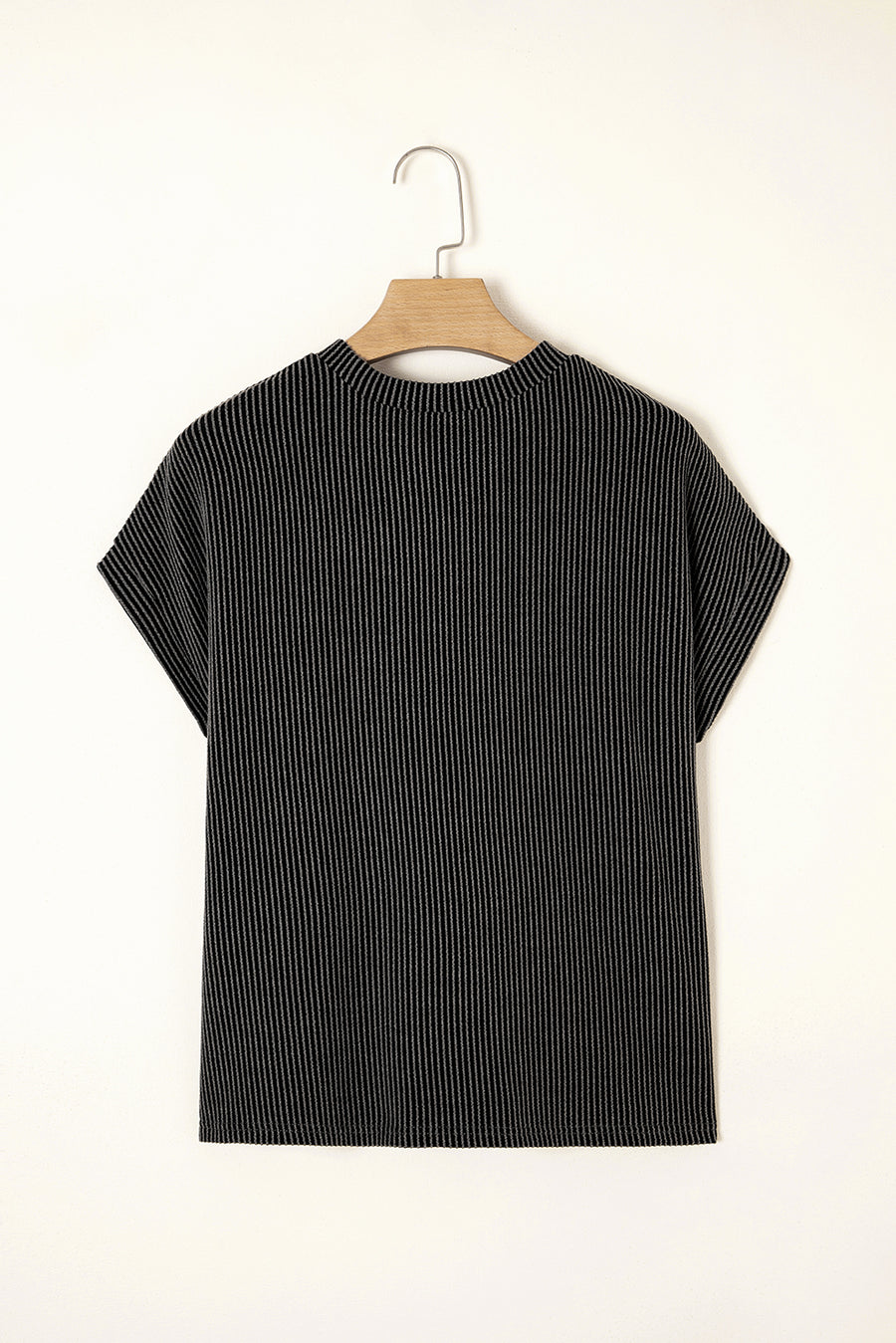 Twist Ribbed Color Block Pocket Crew Neck T-Shirt- 4 Colors