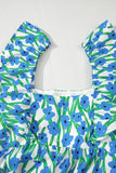 Floral Print Square Neck Ruffled Strap Maxi Dress- 2 Colors