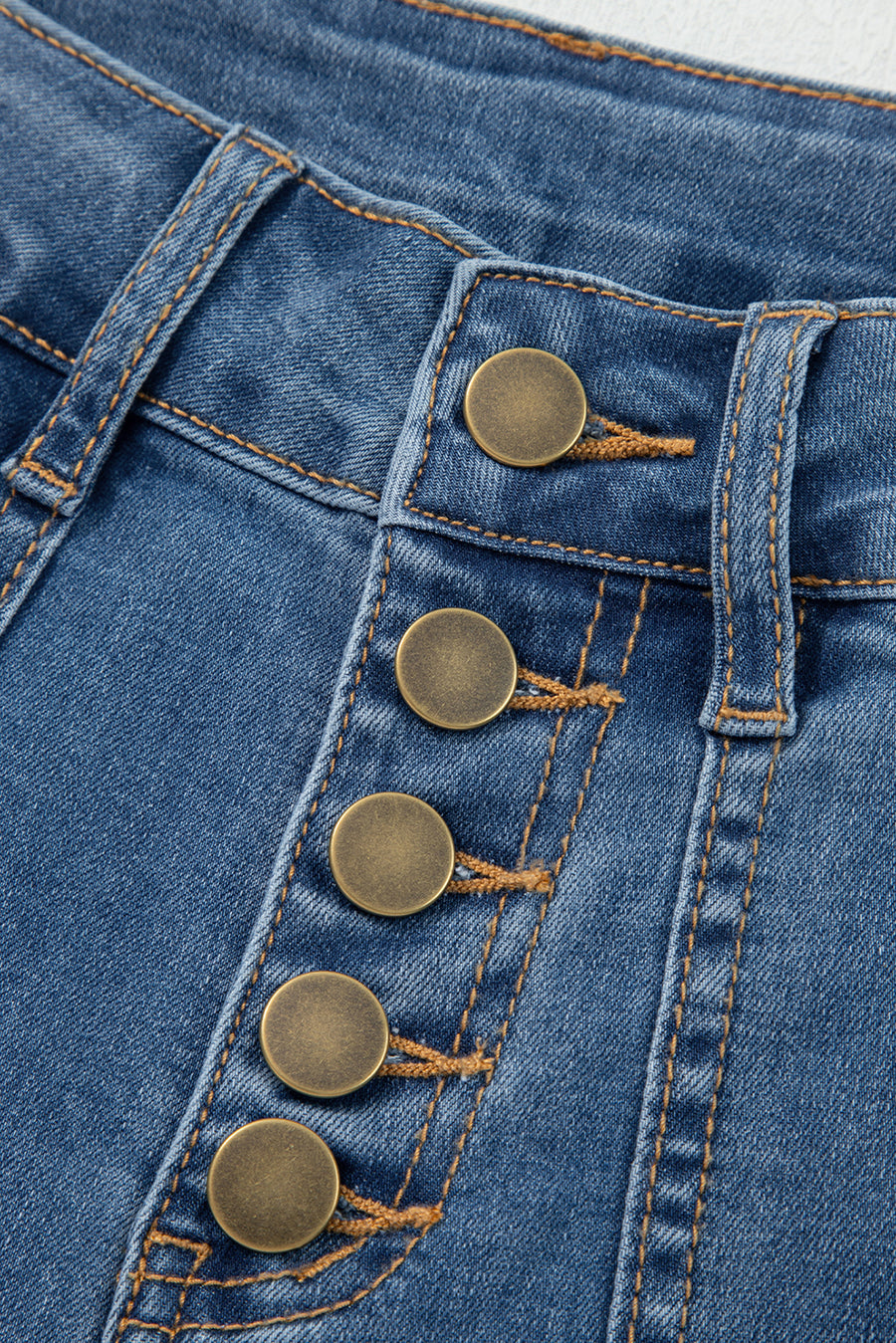 Ashleigh Blue Multi-Button High-Waist Wide Leg Jeans