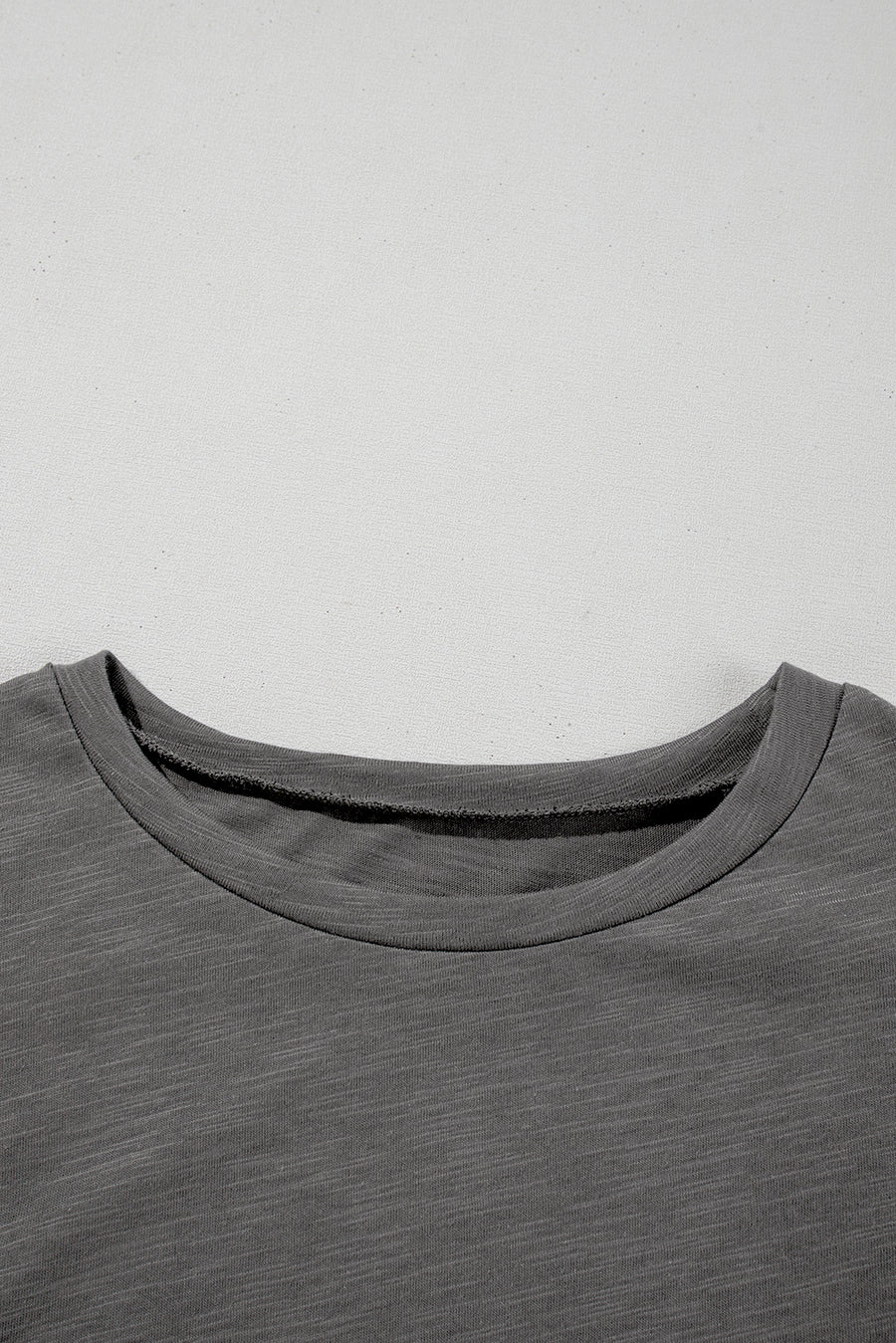 Dark Grey Ruffled Short Sleeve T-Shirt