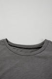 Dark Grey Ruffled Short Sleeve T-Shirt