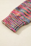 Purple Space Dye Yarn Crew Neck Sweater