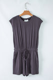 Cut-Out Back Drawstring Knit Romper- 2 Colors