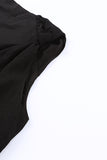 Black V-Neck Knotted Shoulder Tank Top
