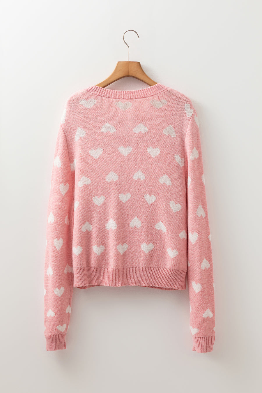 Light Pink Heart Pattern Cardigan 2
