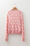 Light Pink Heart Pattern Cardigan 2