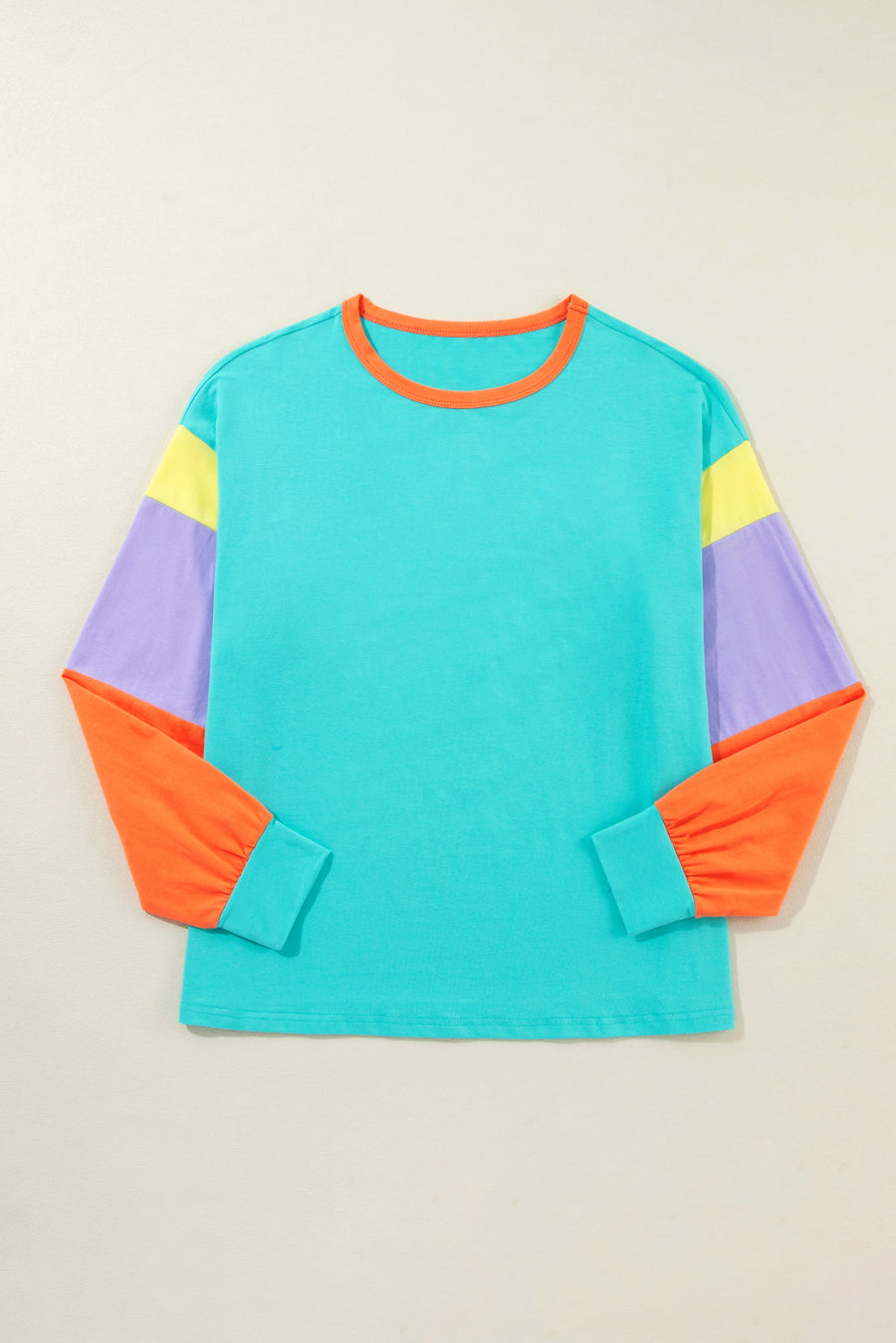 Color Block Long Sleeve Loose Fit Top- 3 Colors
