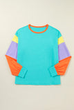 Color Block Long Sleeve Loose Fit Top- 3 Colors