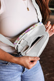White Bow Print Crossbody Bag